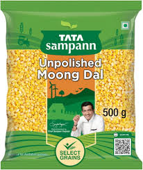 Tata Sampann Unpolished Yellow Moong Dal (Dhuli) Split (500 gm)